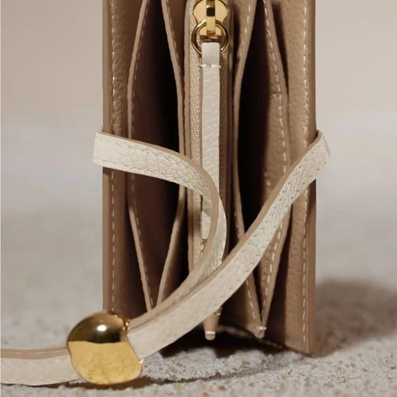 Polène Kayé Card Holder Cream Textured Duo Chalk - Picture 3 of 7